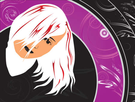 The having fun girl on an abstract backgroundのイラスト素材