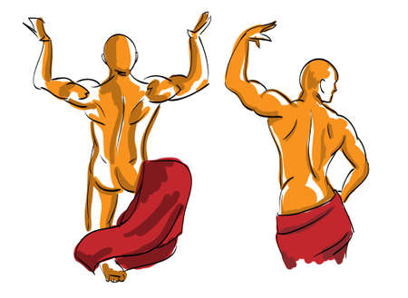 Sketch. A vector illustration of the athleteのイラスト素材