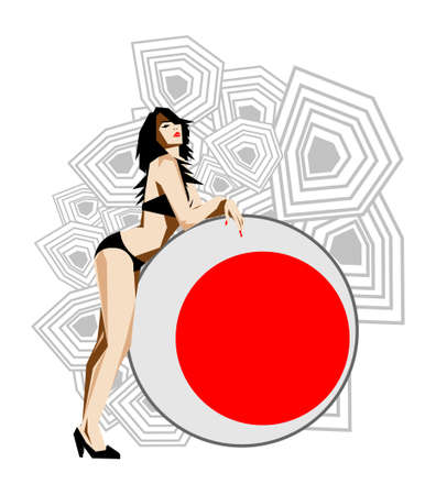 Fashion pop-art girl illustrationのイラスト素材