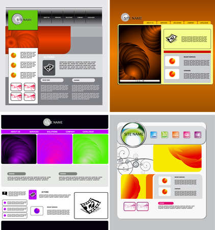 Set of Websites design templates, vector.のイラスト素材