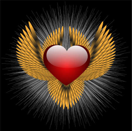 abstract heraldic sign with heartのイラスト素材