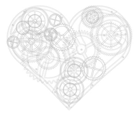 Abstract background for valentine's day. Mechanical heart. The drawing.のイラスト素材