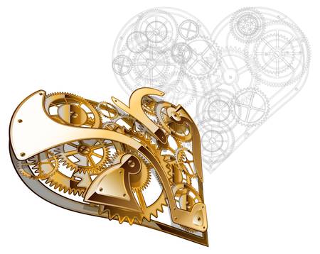 Abstract background for valentine's day. Mechanical heart. The drawing.のイラスト素材