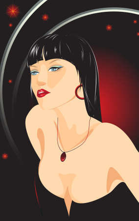 Disco glamour girlのイラスト素材