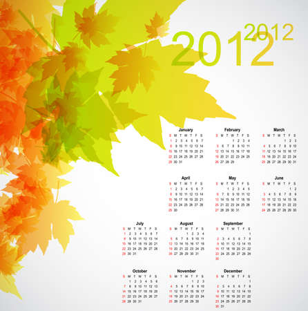Maple autumn calendar 2012のイラスト素材