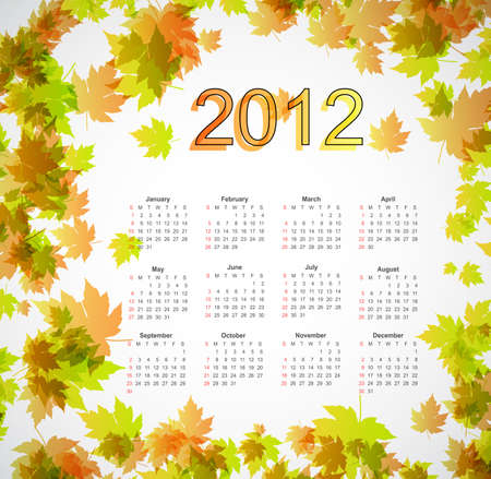 Maple autumn calendar 2012のイラスト素材