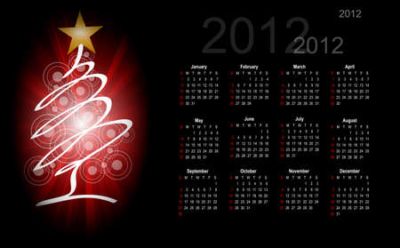 winter calendar 2012のイラスト素材