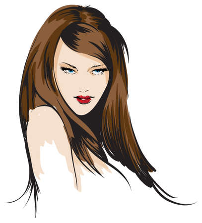 beauty girl faceのイラスト素材