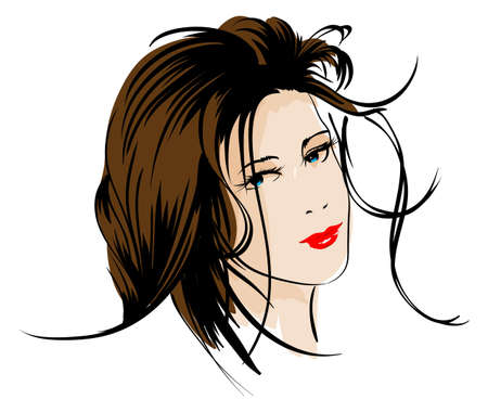 beauty girl faceのイラスト素材