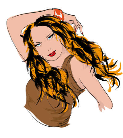 beauty girl faceのイラスト素材