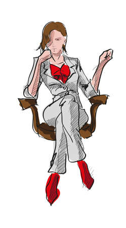 SKETCH. fashion girlsのイラスト素材