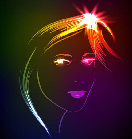 beauty girl faceのイラスト素材