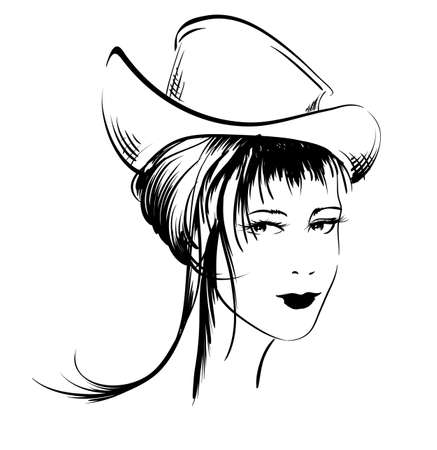 beauty girl faceのイラスト素材