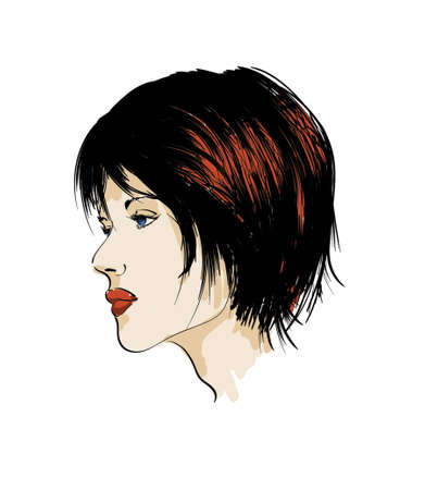 beauty girl faceのイラスト素材