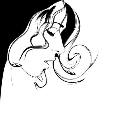 beauty girl faceのイラスト素材