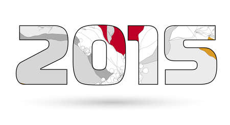 Figure 2015 with abstract floral patternのイラスト素材