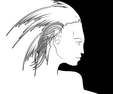 beauty girl faceのイラスト素材