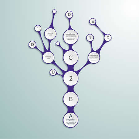 Metaball tree. Colorful round diagram infographics for presentationsのイラスト素材