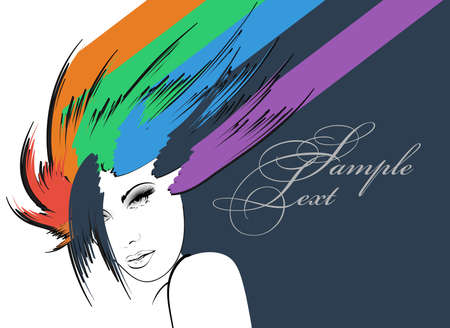 beauty girl faceのイラスト素材