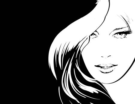 beauty girl faceのイラスト素材