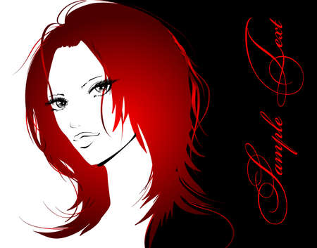 beauty girl faceのイラスト素材