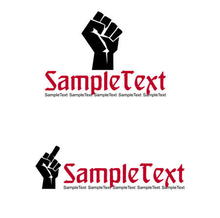 Hand with middle finger, and The raised fist. Symbol defiance.のイラスト素材