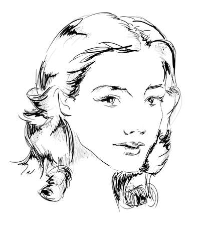 beauty girl faceのイラスト素材