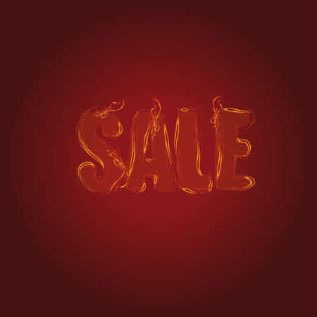 SALE inscription executed by fire on a red backgroundのイラスト素材