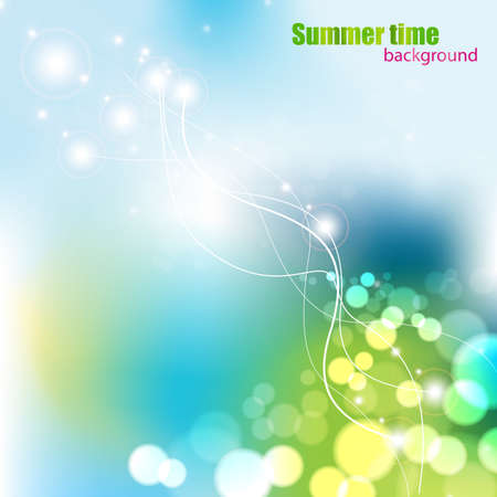 Bright sunny natural background of blue and green colors,. Abstract vector illustration.のイラスト素材