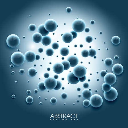 Abstract glossy balls. Futuristic background with bubbles.のイラスト素材