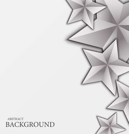 Abstract white stars background. 3d paper design elements.のイラスト素材