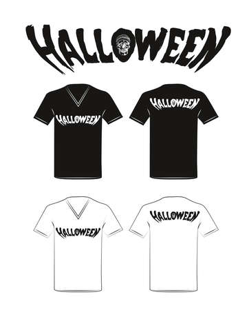 Halloween holiday, t-shirt design. Vector illustration.のイラスト素材