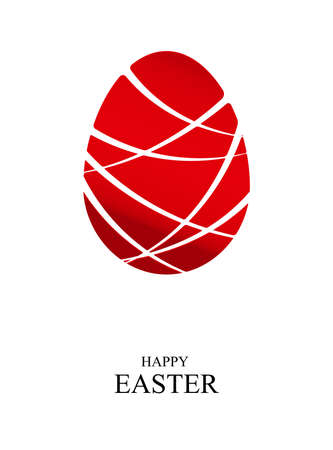 Happy Easter. Easter egg on greeting card. Spring holiday. Vector Illustration.のイラスト素材
