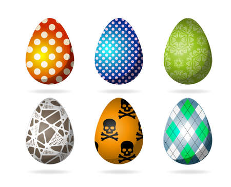 Set of color bright Easter eggs. Colorful Easter Eggsのイラスト素材