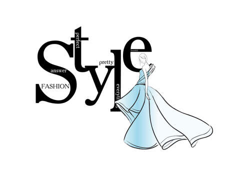 Fashion girl. Luxury lifestyle. Vector illustration. Fashion woman model in evening dressのイラスト素材