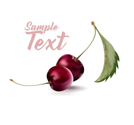 Cherry a Sweet fruit on 3d vector icons set.のイラスト素材