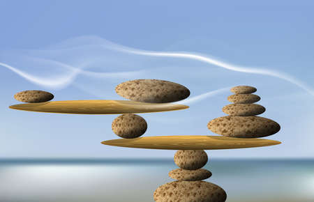 Balancing Stones,vector illustration. Zen stones
