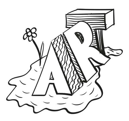 Creativity and Inspiration. Hand draw art design for web site, advertising, banner, poster and print. Isolatedのイラスト素材