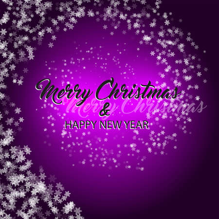 Merry christmas and happy new year. Vector Purple background.のイラスト素材