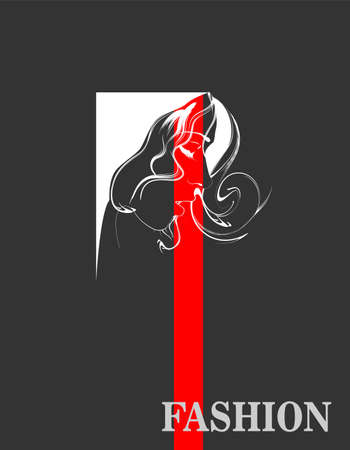 Beautiful Women face. Fashion Girls Illustration. Young woman faceのイラスト素材