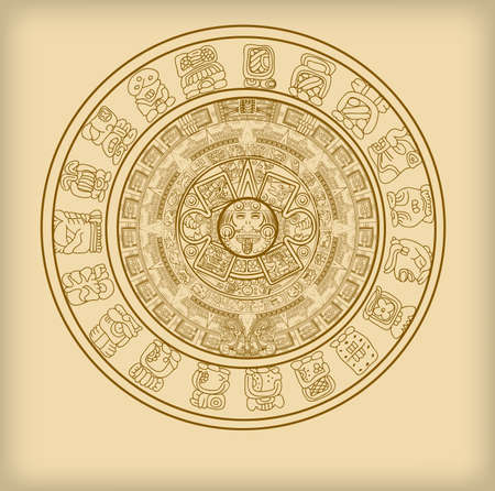Vector of Maya calendar of Mayan or - ID:126796547 - Royalty Free Image