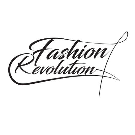 The inscription fashion revolution on a white background. Fashion motivational slogan. Inscription for t-shirts, posters, cardsのイラスト素材