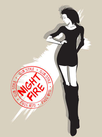 Stylish fashion models. Pretty young girls. Fashion womans Sketchのイラスト素材