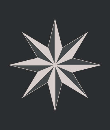 Compass rose or windrose. Rose of the winds. Flat icon for apps and websites