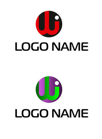 initial letter logo iw. WI, circle rounded lowercase logo. WI company linked letter logo.のイラスト素材