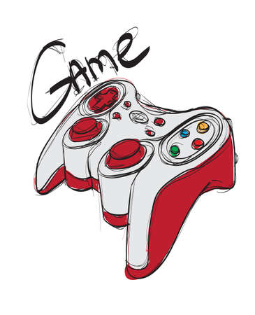 Vector sketch. Advance game controller or gamepad flat vector icon for gaming apps and websitesのイラスト素材