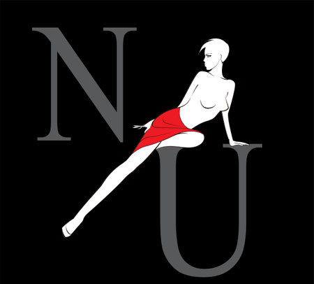 Woman Body sketching Drawing. Female Figure Drawing. Beauty Fashion Female Body Vector Minimalist Design for Wall Art, Print, Card, Poster.のイラスト素材