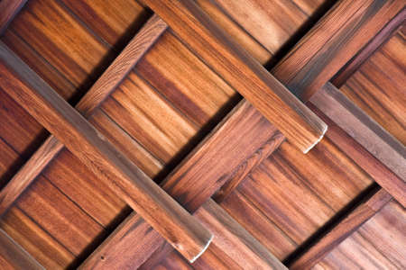 Detail of a wooden ceiling in a Japanese templeの写真素材