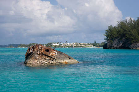 Bow of the Vixen shipwreck in Bermudaの写真素材