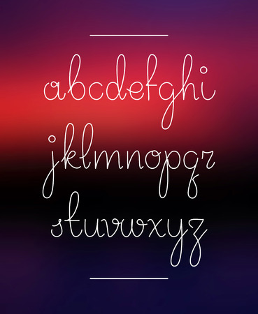 Neon hand lettering drawn font. Vector alphabetのイラスト素材